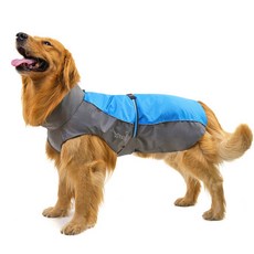 BROTHER PET 中大型犬運動防水風衣雨衣, 藍色