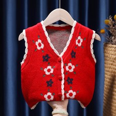 Arbe 兒童麥穗刺繡針織背心