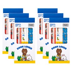 STUDIO EIGHT Line Friends 印花鉛筆 2B 12入, 白色的, 6個