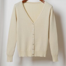 Goodif 女款深V領袖口亮點開襟衫