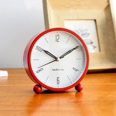 맙소샵 모던 무소음 아날로그 탁상시계 YK144, 레드