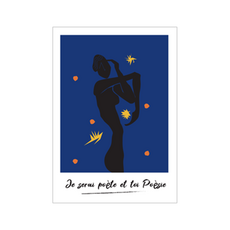 진심디자인 E 무드 패인팅 라인 감성 아트웍 디자인캔버스 E16 푸른 밤의 타이포, 화이트