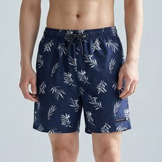 HERRINGBONE apparel 男士游泳葉子圖案防磨衣泳褲 輕量大尺碼衝浪褲 AJ351