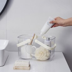 Futurolab 透明塑膠彩色手把沐浴籃, 白色