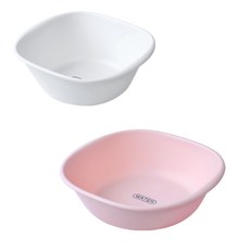 모나코올리브 라파스텔 스퀘어 대야 소 + 중 2종 세트, 화이트, 핑크, 1세트