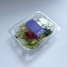 Tinapicnic 透明單格拋棄式容器 20入 + 紫色感謝貼紙 20入 套組, 1套, 拋棄式容器 + 貼紙