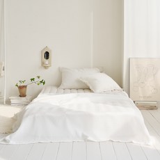 Famizio 雪花泡泡紗單層薄被, 白色