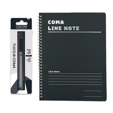 투코비 코마 컴포트그립 특수코팅 블랙날 커터칼 + 코마 라인노트 B5, 랜덤발송(커터칼), 블랙(노트), 1세트