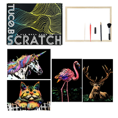 TUCO.B A4刮刮畫紙畫框組, 魔法動物, 1個