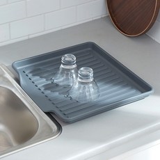 하이라인 트레이 물빠짐 식기건조대, 1단, 다크그레이, 1개