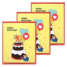 Tooyoung Design 閃亮立體卡片 - 三層蛋糕生日祝福 (3入), 1組, 三層蛋糕生日慶祝