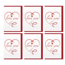 Somssi The Skilled Love 吊墜文具套組, 紅色的, 6套