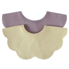 BUNNIE BLOSSOM 孩童圍兜兜2件組, 紫色+奶油黃, 1組