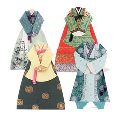 Somssi 傳統韓服系列卡片 3 4 套, 混色, 1套