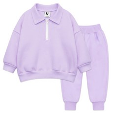 리틀래빗 아동용 지퍼카라 무지 상하 세트