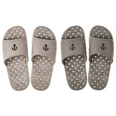 BASE ALPHA ESSENTIALS 防滑浴室拖鞋 安全舒適 快速排水設計, 深棕色+淺棕色, 2雙