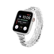 纖薄高級五珠錶帶 智慧手錶錶帶 38mm/40mm, 銀色