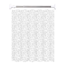 JLIFE Starlike 圓點浴室防水PEVA淋浴隔間浴簾桿套組, 透明, 1套