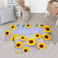 SANGSANGHOO 向日葵圖案腳踏墊+廚房地墊組