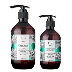 plu Scrub Wash 覆盆子薄荷 500g + 300g 套組, 1套
