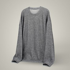 플레이즈 남성용 라운드넥 골지 니트 긴소매 맨투맨 티셔츠