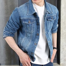 男款破洞復古水洗牛仔夾克 NX171