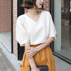 BBAEBBAE 女款抓褶泡泡袖豐盈短袖上衣