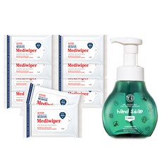 Mediwiper 清潔濕紙巾 10抽 10入+洗手乳 300ml, 1組