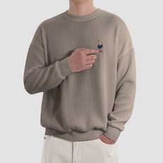 男款小熊刺繡羅紋針織衫 T3007