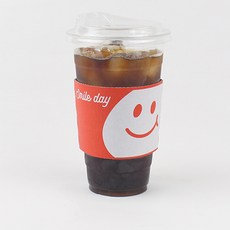 Inp PET 98mm 冰杯杯身 550ml + 飲用杯蓋 + 紅色微笑杯套組, 50套