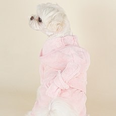 PASTEL PET 寵物簡約飯店風浴袍, 1個, 粉紅色