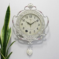 무소음 금은도금 로즈파크 고급 주물 추벽시계 HSC-579, 은색