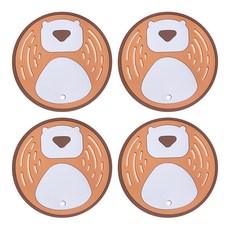 I Love Home 水果動物矽膠杯墊 4入, 刺蝟