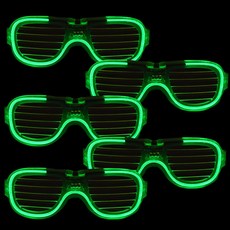 PARTYHAE LED冷光線百葉窗造型眼鏡, 5個, 綠色