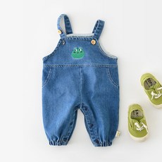 Bebeniz 幼兒青蛙刺繡牛仔吊帶褲