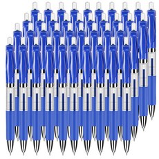 咪咪購物 按壓中性原子筆 0.5mm, 藍色, 40支