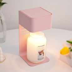 Yankee Candle 大罐蠟燭 + The Sweet 可調光咖啡廳融蠟燈 + 燈泡2入套組, 柔軟毛毯, 粉紅色