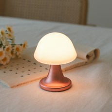 스피아노 모노 머쉬룸 터치 LED 충전식 무드등 SL-MR01, 로즈골드