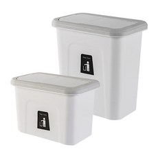 Sallim Terior 廚房掛壁式推蓋垃圾桶 2入, 白色的