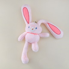 다다랜드 귀높이 조절가능한 변신 토끼 인형 버니 키링, 28cm, 핑크, 1개