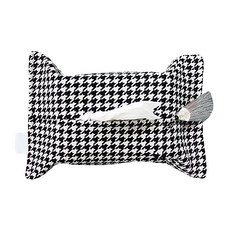 JCP 千鳥格流蘇面紙套, 黑色