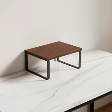 마켓피아 모니터 받침대 데스크 정리대 미니 테이블 대형 30 x 20 x 16.2 cm, 월넛색상 + 블랙 프레임