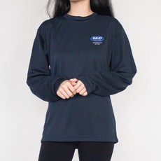 Humble Studio 男女通用機能性圓領運動長袖T恤 IMUD_20, 海軍藍