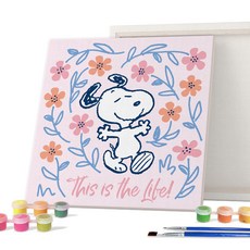 iLovePainting 花生 DIY PAINTING 25 x 25 cm, 史努比粉紅色