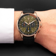 maserati 男士 SORPASSO 皮革經典腕錶 時尚防水夜光手錶 R8871624011