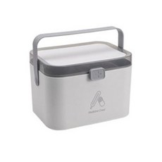 Life Lab 小型附鎖藥盒收納盒 白色, 1個