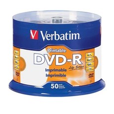 Verbatim 威寶 DVD-R 4.7GB 可列印 16X 空白光碟 桶裝 50片, 98472