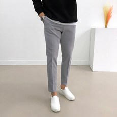 Bbadell 大尺碼直筒修身半鬆緊帶男士棉褲