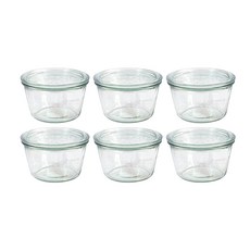 WECK 基本款玻璃體 6p + 玻璃蓋 6p 套組 No.741, 370ml