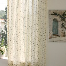 ANDCOTTON Dev Flower 窗簾, 奶油象牙白